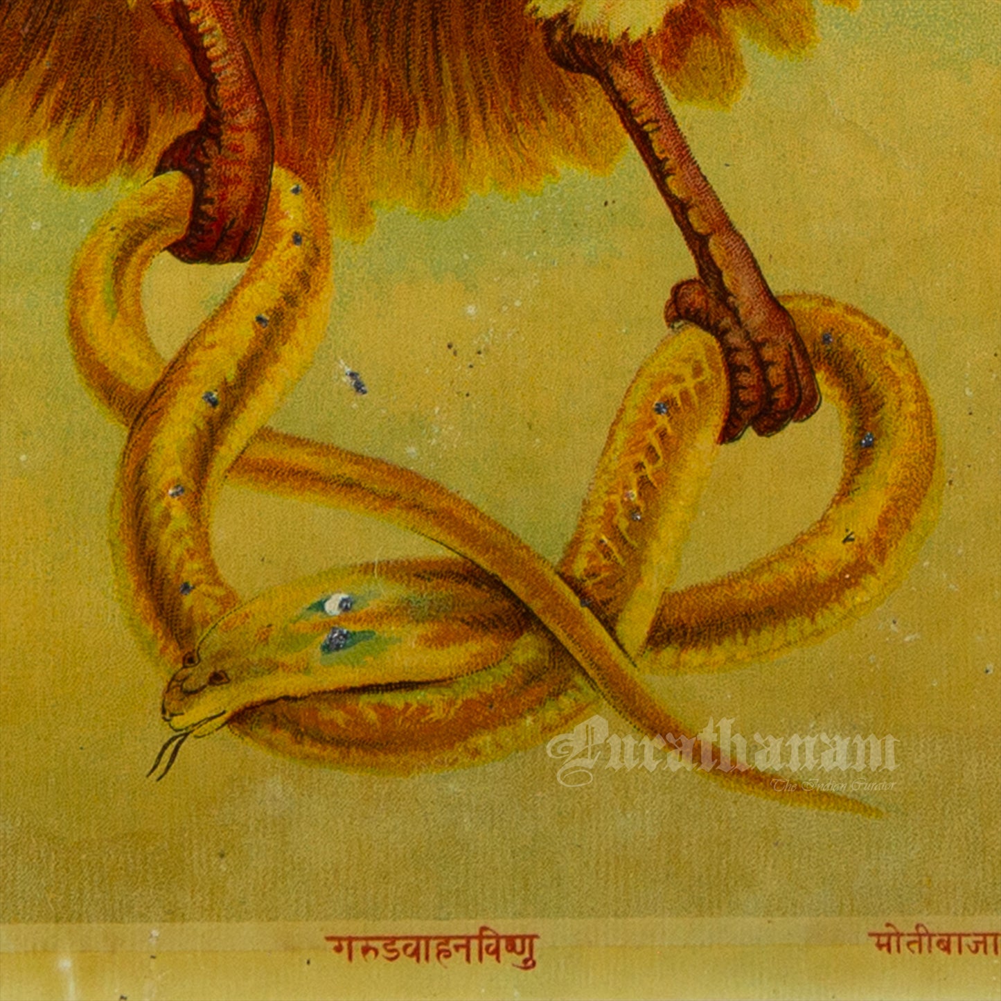 Garud Wahan Vishnu by Ravi Varma - Embellished (Oleograph Print)