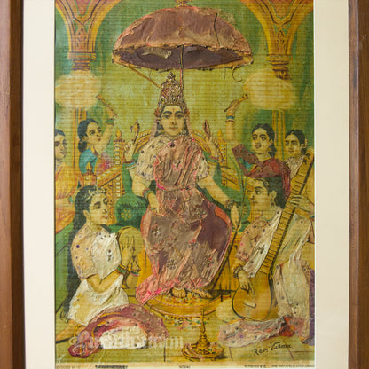 Ambika by Ravi Varma - Embellished (Oleograph Print)