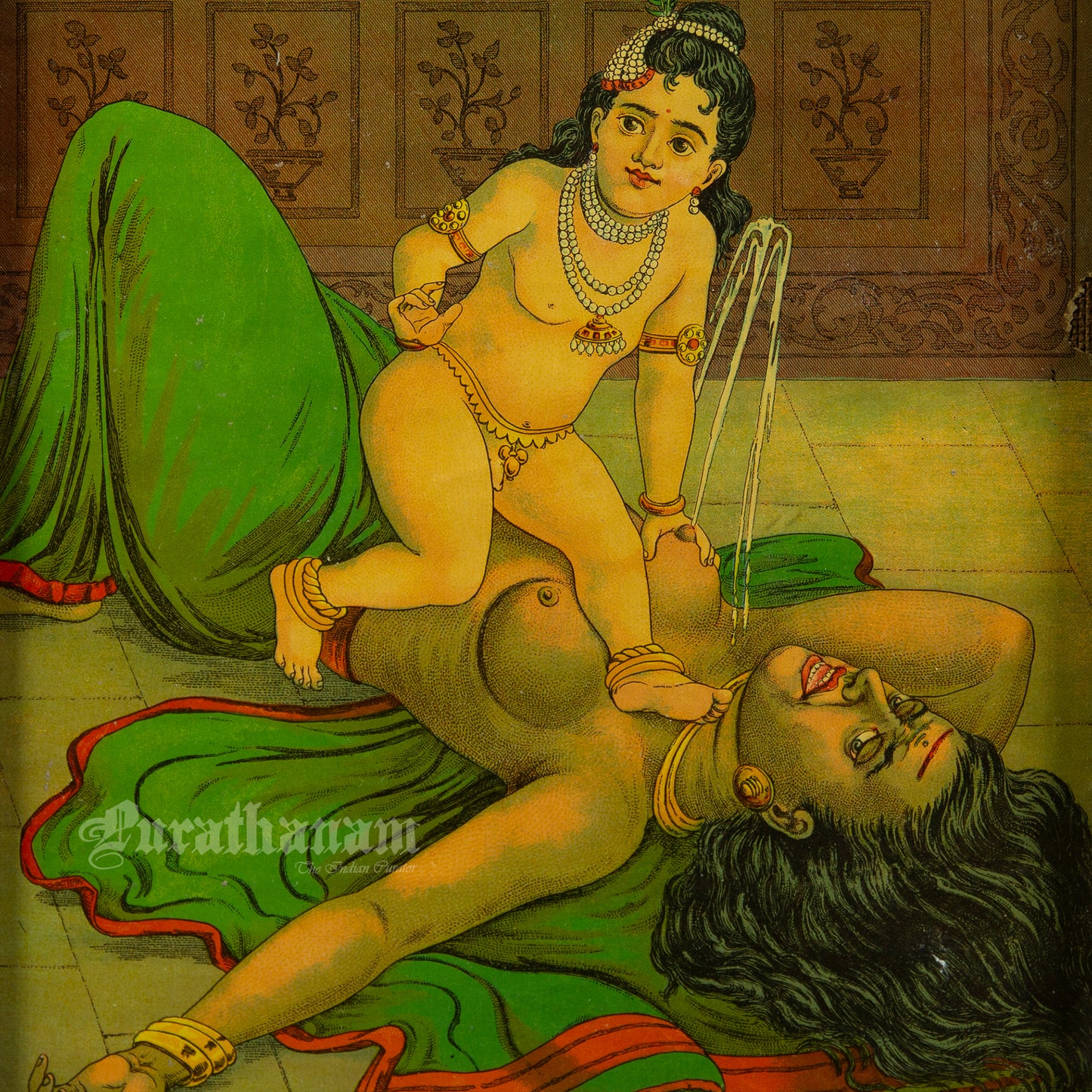 Putana paap haran - Ravi Varma (Lithograph Print)