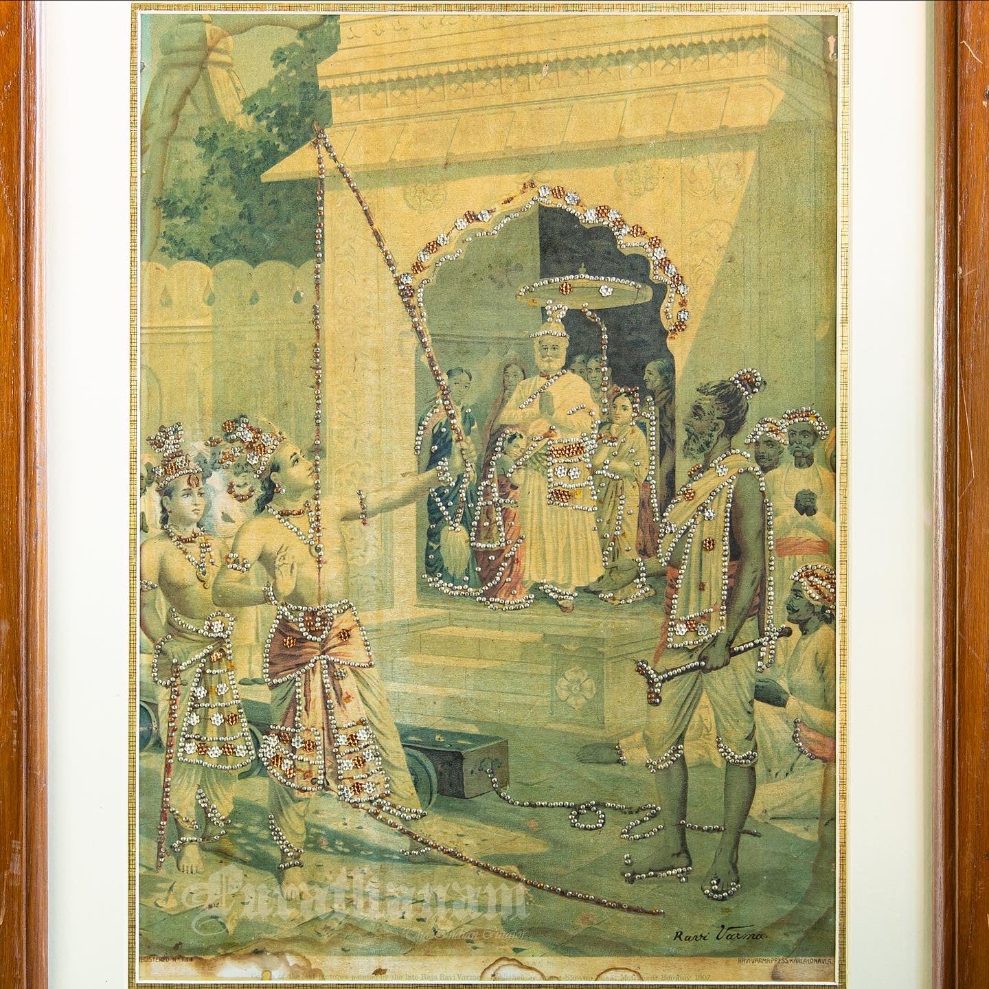 Sita Swayamvar  by Ravi Varma - Embellished (Oleograph Print)