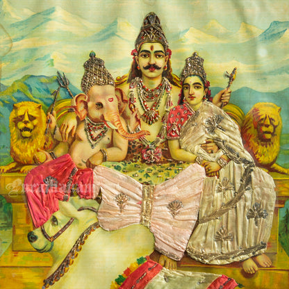 Shankar by Ravi Varma - Embellished Lithograph Print