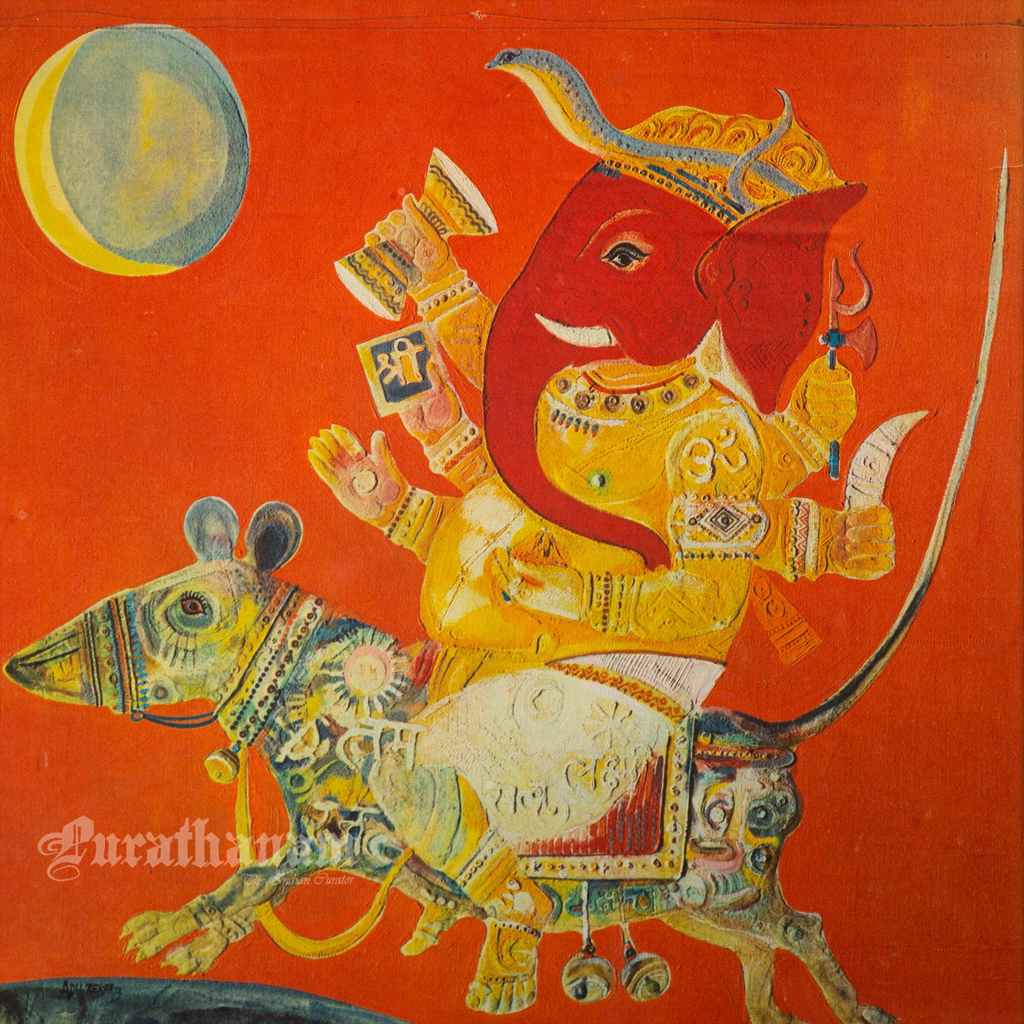 Ganesha by G. S. Adivrekar - Air-India collection (Offset Print)