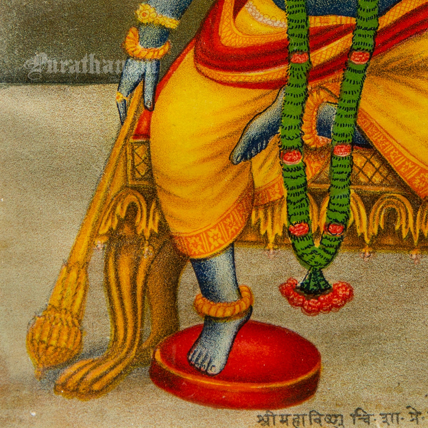 Sri Maha Vishnu - Chromolithograph Print