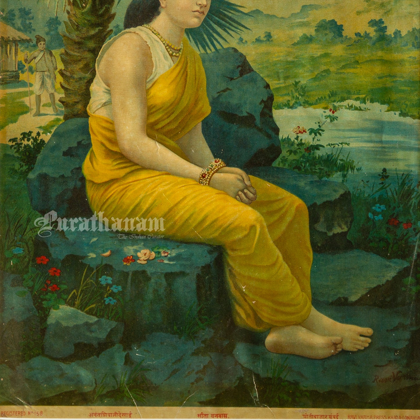 Sita Vanvas by Ravi Varma - Oleograph Print