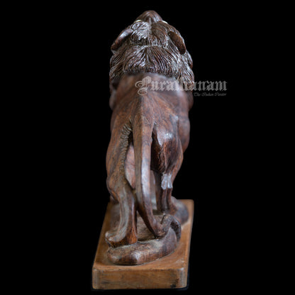 Lion Wooden Sculpture- Rose wood (made of single block)