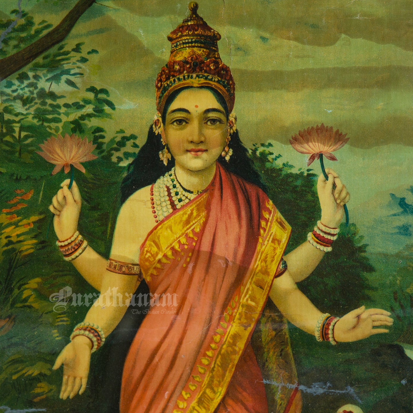 Lakshmi by Ravi Varma for Sunlight Soap Poster and Calendar (1933).