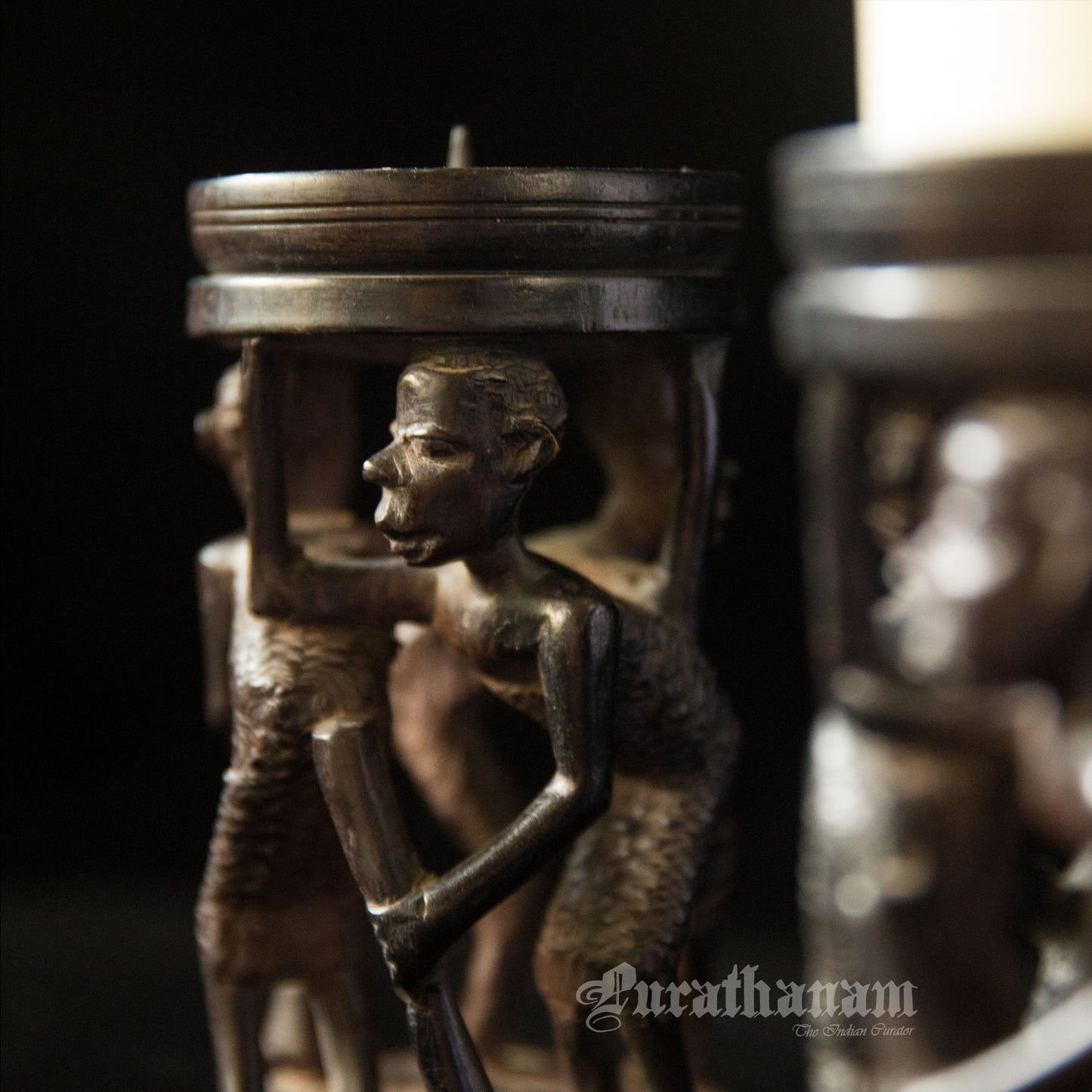 African Tribal Twin Candle Holder