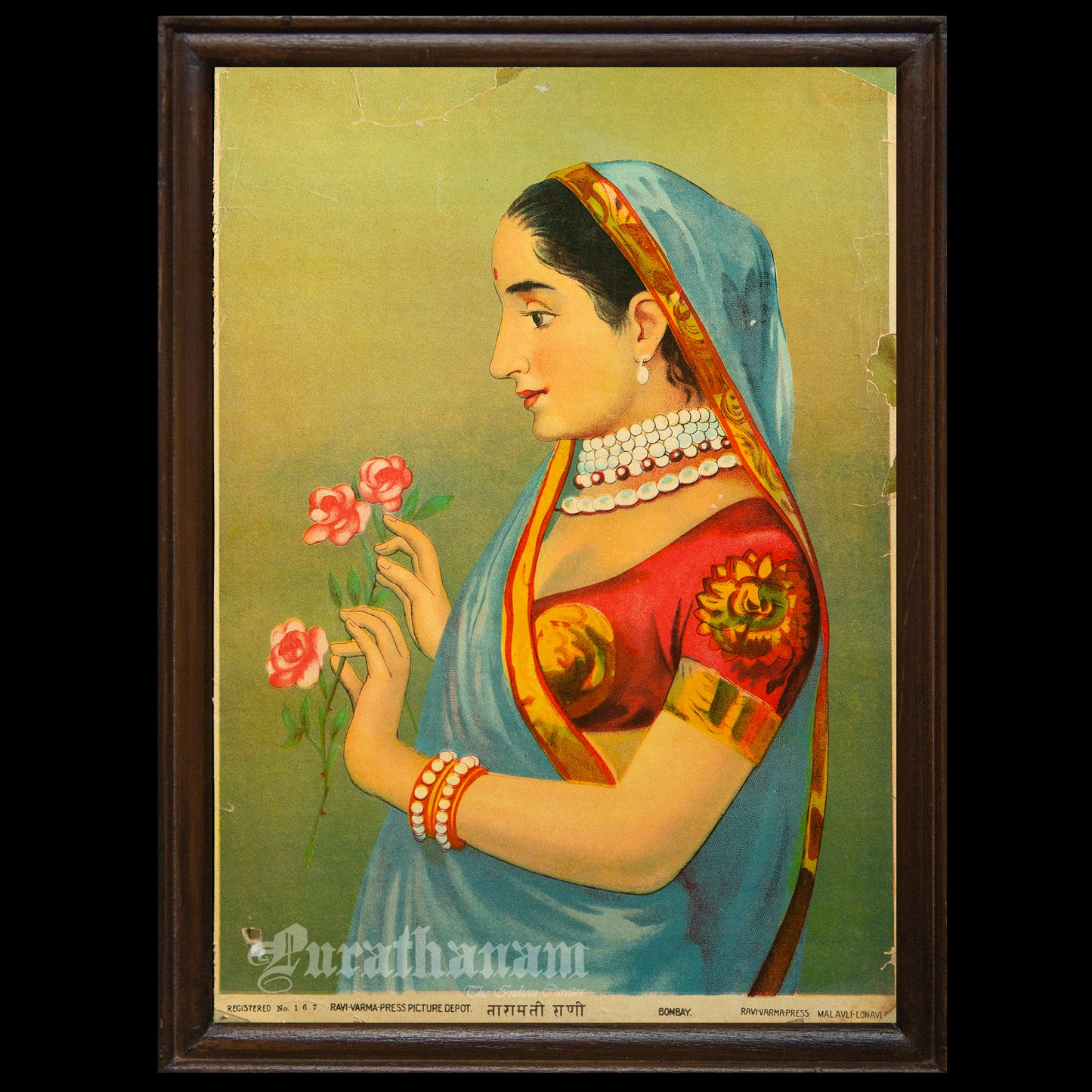 Taramati Rani By Ravi Varma  - Lithograph Print