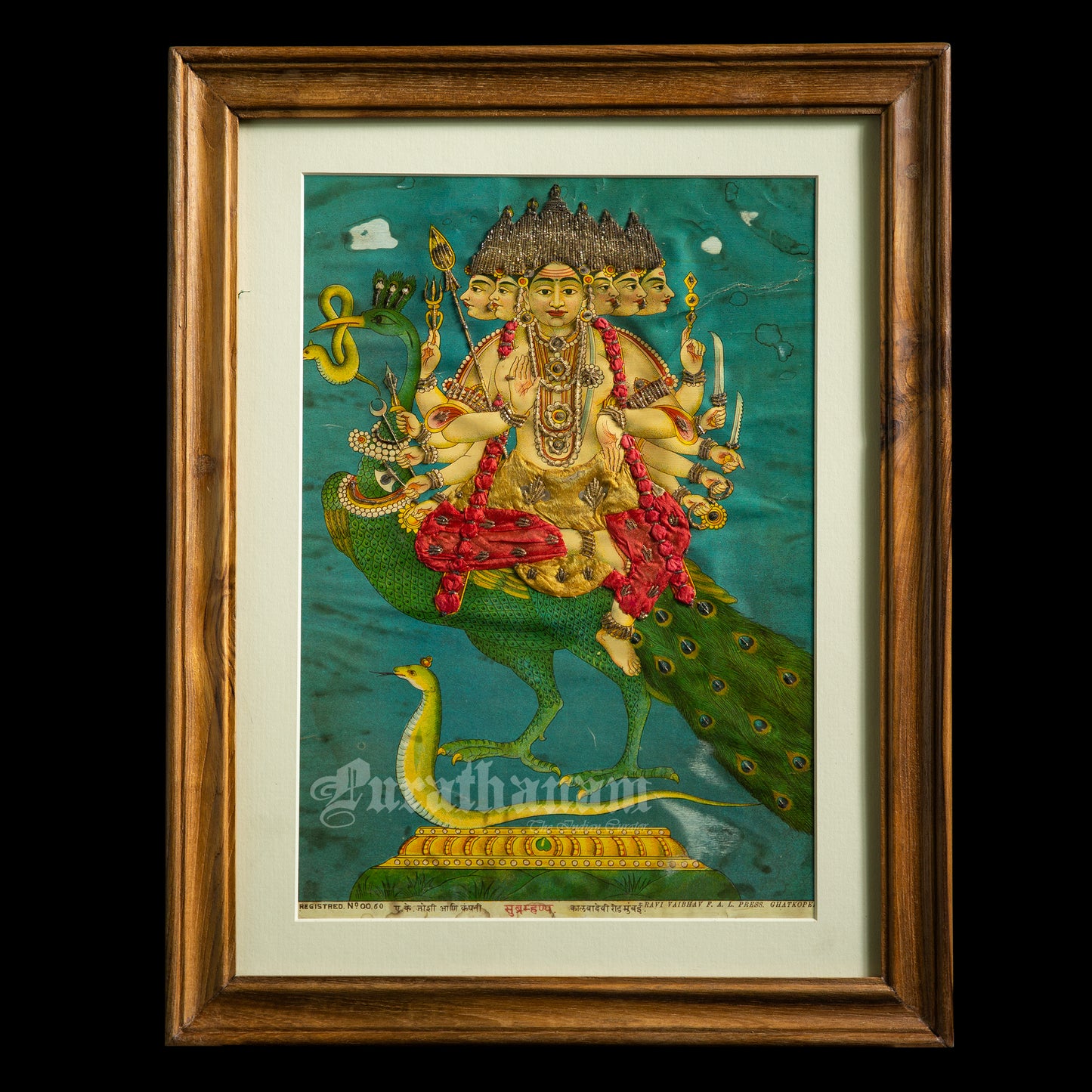 Subramanya by Ravi Varma   - Embellished Lithograph Print