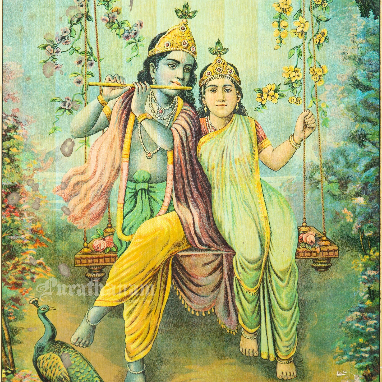 Radha Krishna - Chromolithograph Print