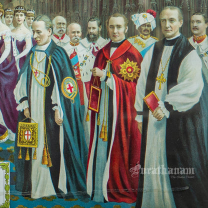 Coronation of King Edward VII and Queen Alexandra in 1902 - Chromolithograph Print, London