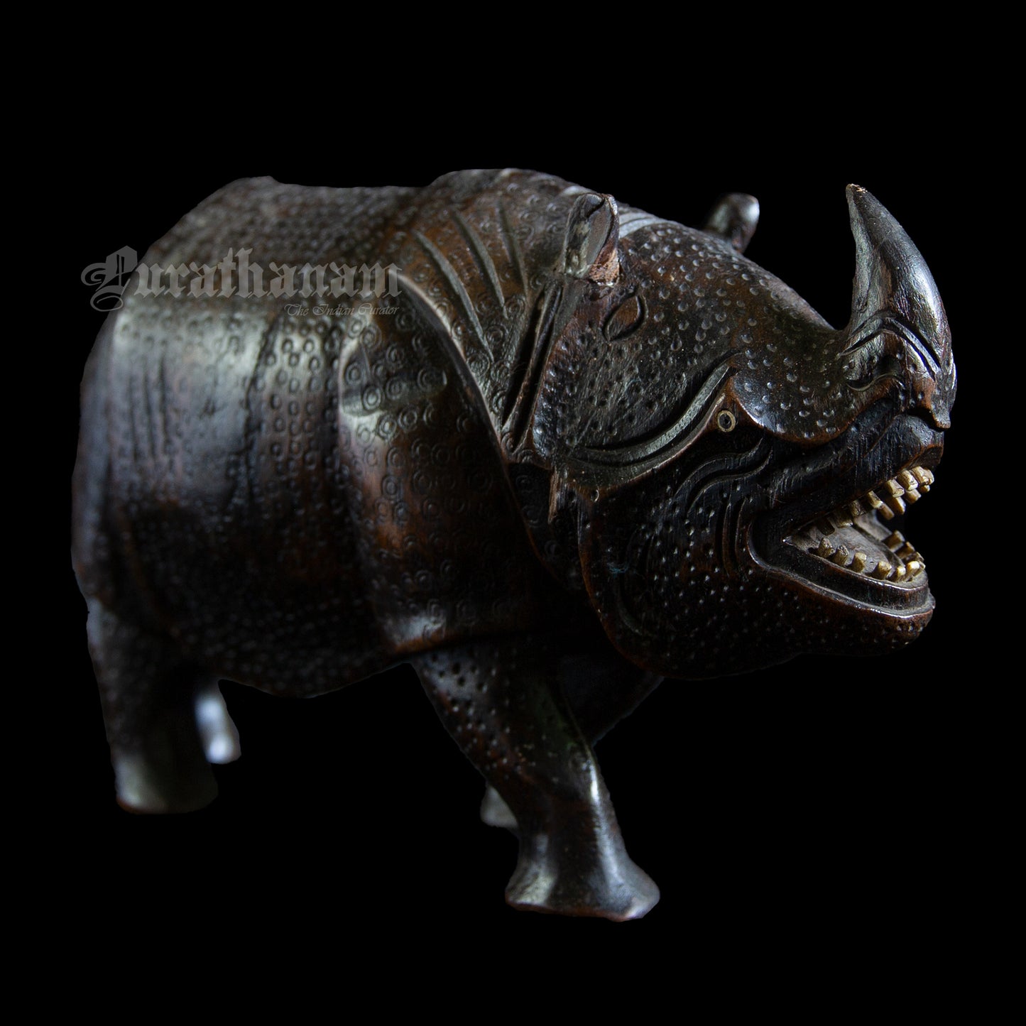 Rhinoceros   - Teak wood