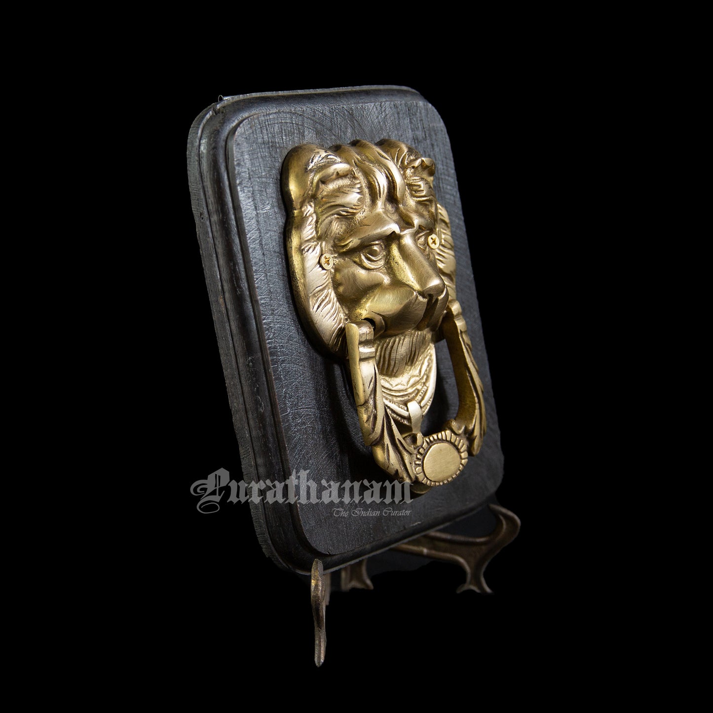 Lion Door Knocker plaque - Brass