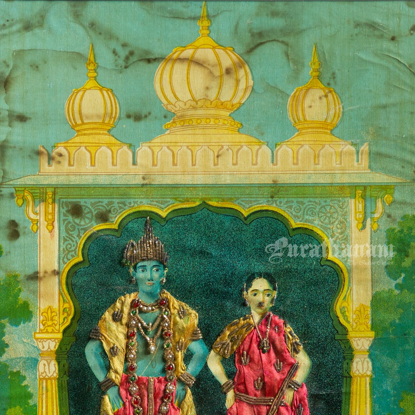 Vittal Rukhmini  by Ravi Varma   - Embellished Lithograph Print