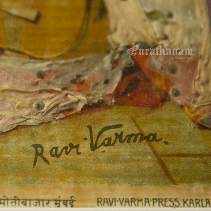 Ambika by Ravi Varma - Embellished (Oleograph Print)