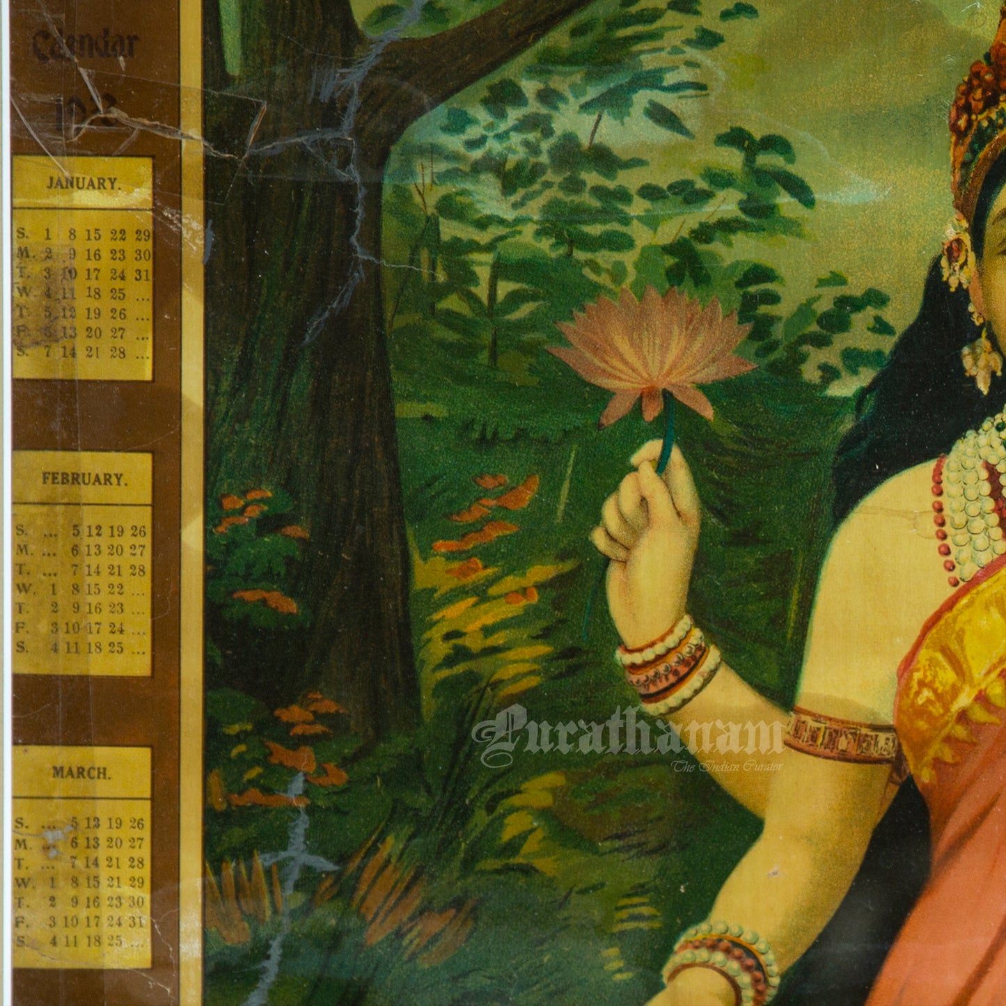 Lakshmi by Ravi Varma for Sunlight Soap Poster and Calendar (1933).