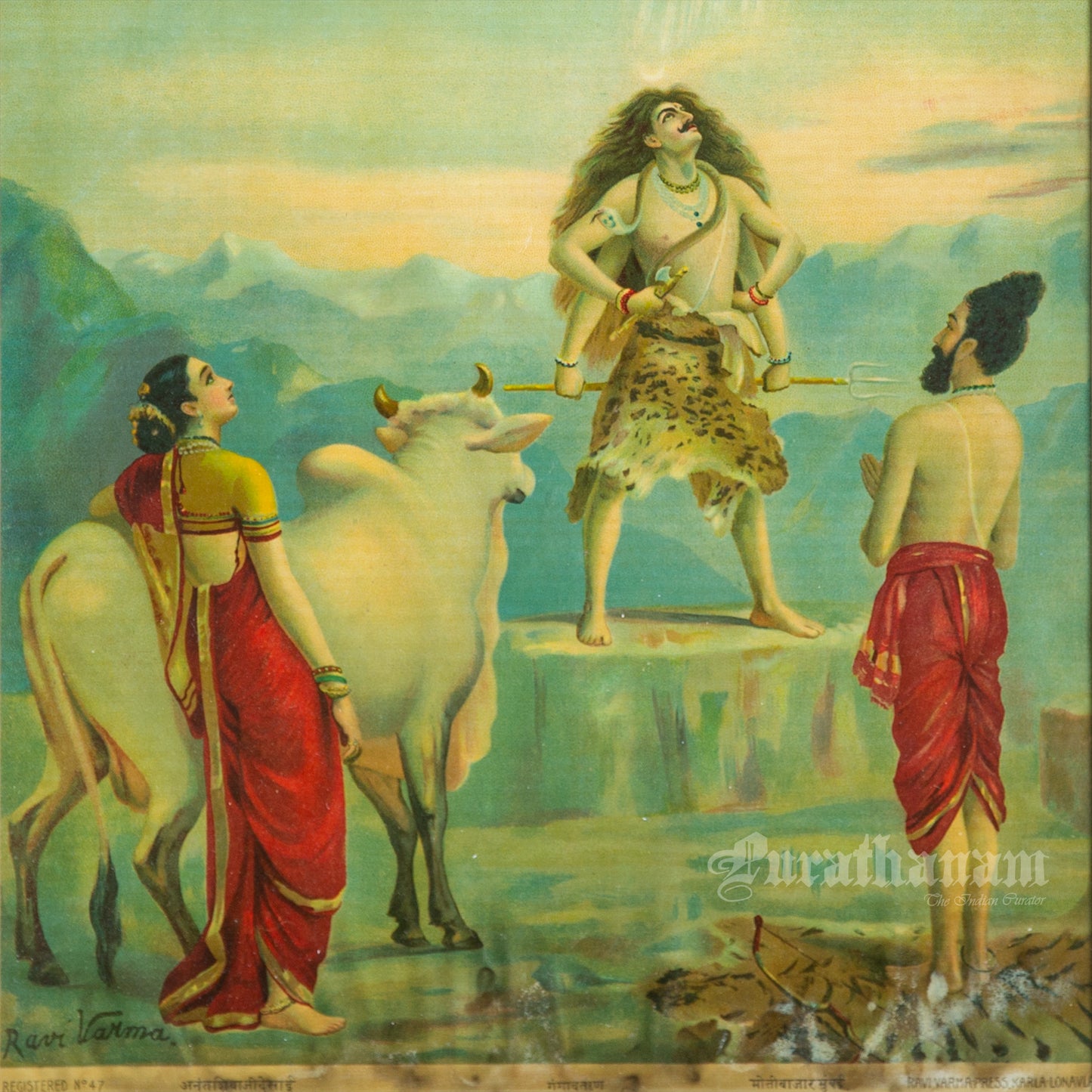 Gangavataran  - Oleograph Print (Ravi Varma)