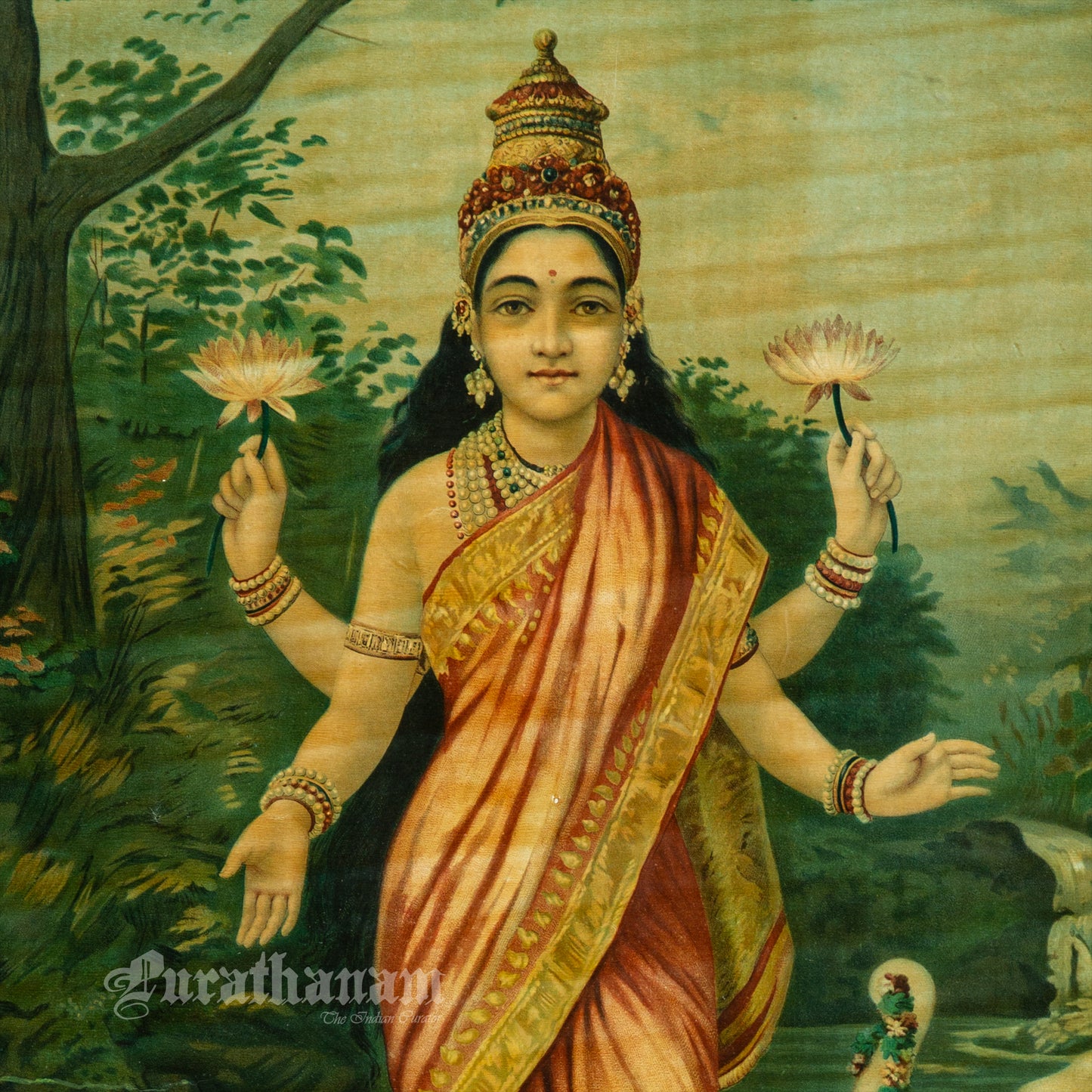 Lakshmi by Ravi Varma -  Lithograph Print