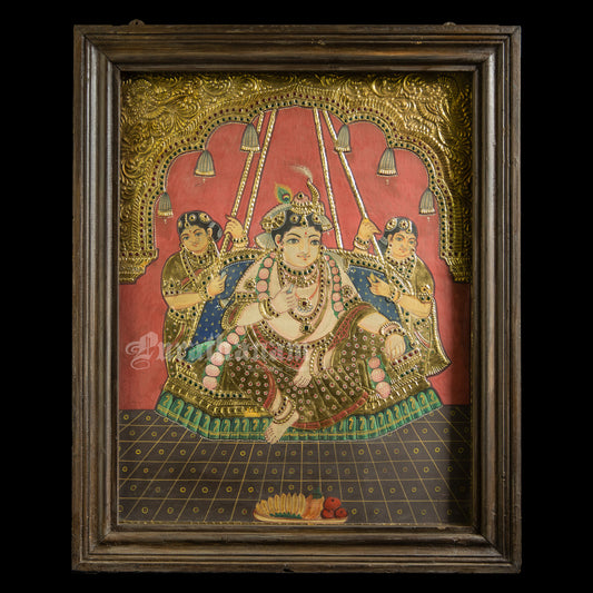 Krishna Gopikas - Tanjore Painting