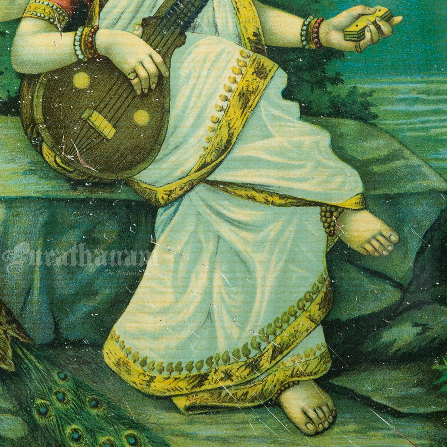 Saraswati - Oleograph Print (Ravi Varma)