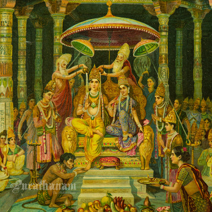 Ramrajyabhiseka by M. V. Dhurandhar  (Oleograph Print)