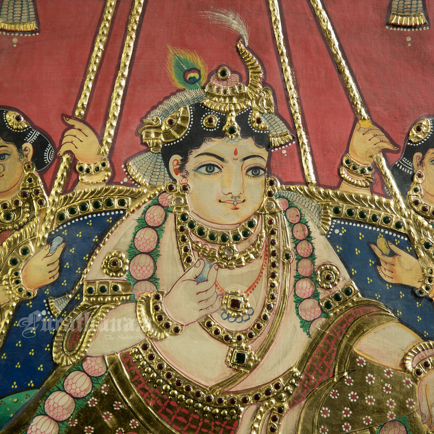 Krishna Gopikas - Tanjore Painting