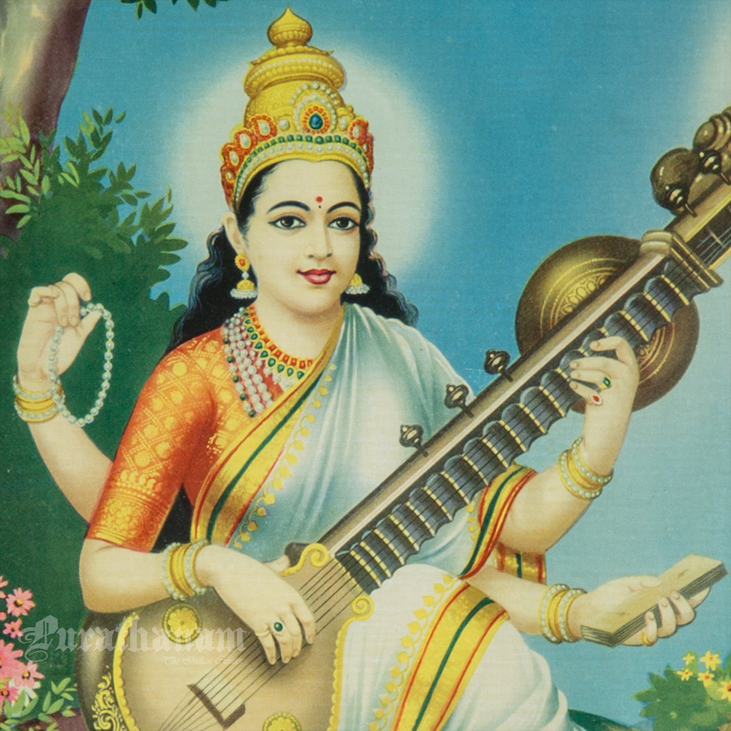 Sree Veena Saraswati - Kondiah Raju (Offset Print)