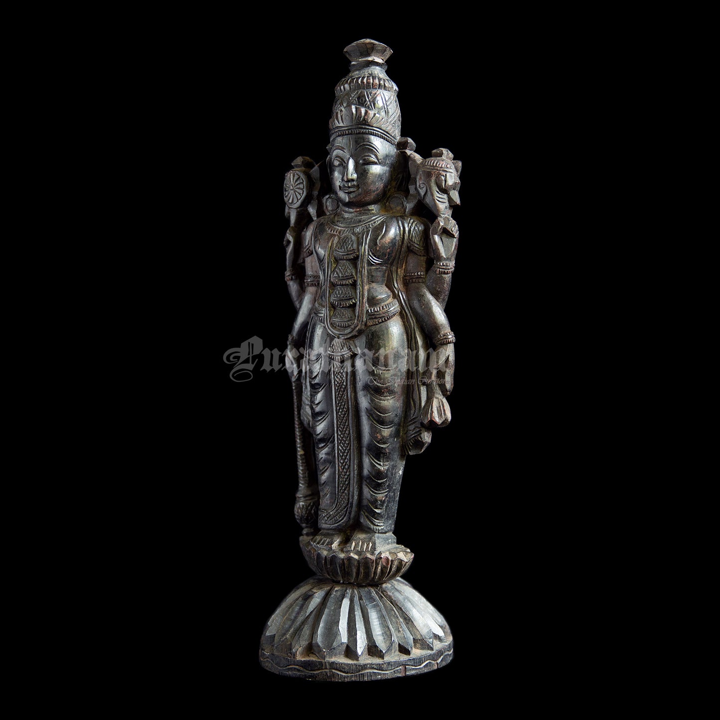 Vishnu Lakshmi Wooden Sculpture