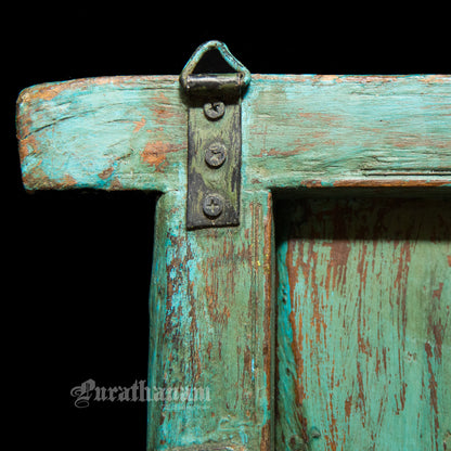 Turquoise Brass embellished Window