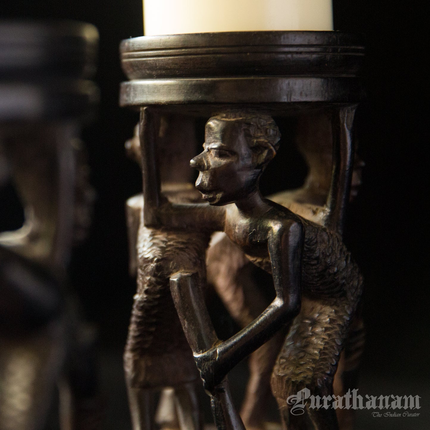 African Tribal Twin Candle Holder