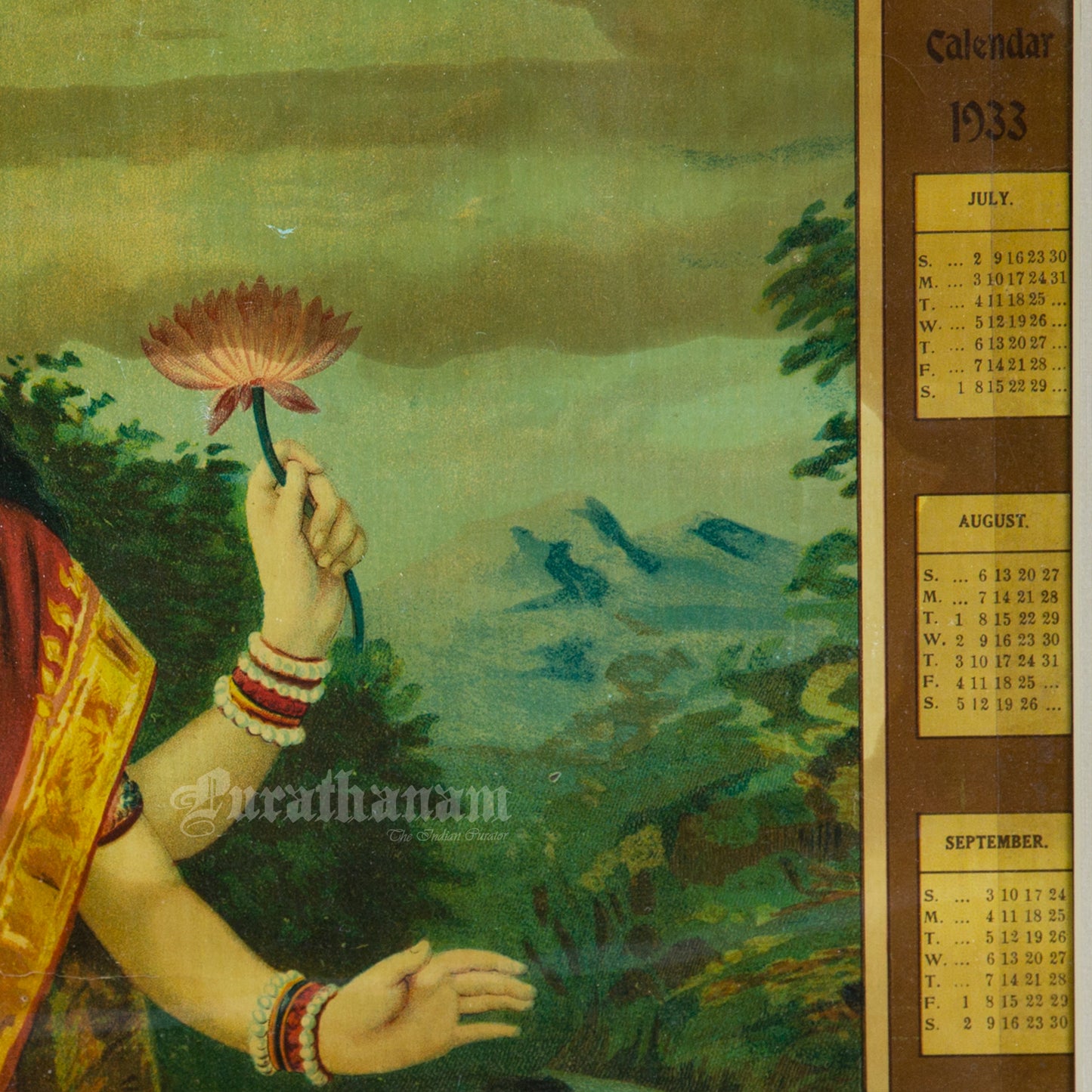 Lakshmi by Ravi Varma for Sunlight Soap Poster and Calendar (1933).