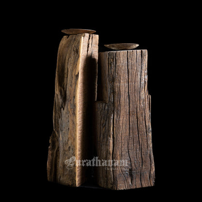 Rustic Wooden Candle Holders