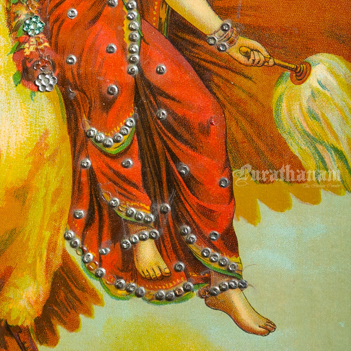 Vishnu Garudwahan by Ravi Varma  - Embellished Lithograph Print