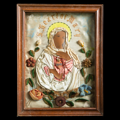 Mother Mary - Chromolithograph Print Embellished, London