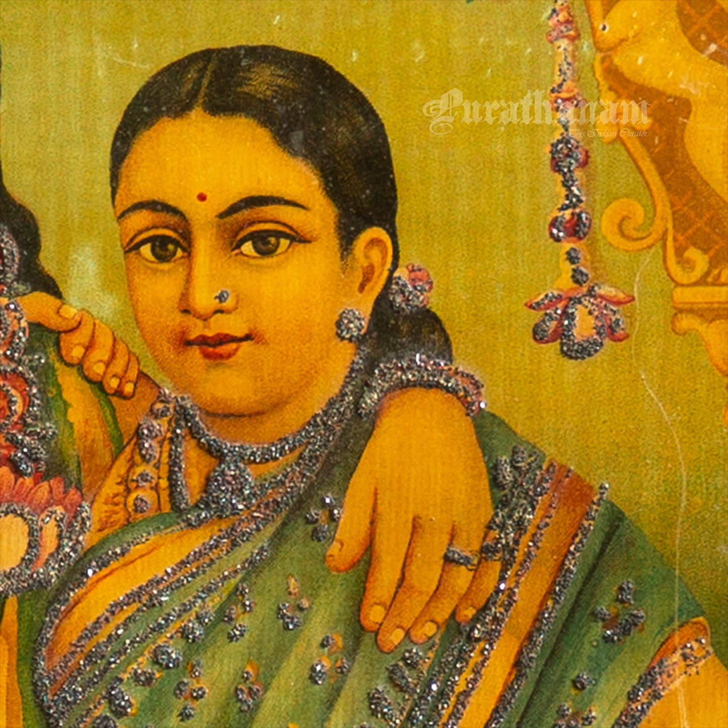 Sree Radha Rukhmini Krishnan by C. G. Ramanujam  - (Oleograph Print)