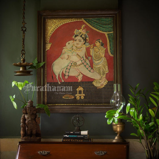 Baby Krishna Yashodha - Tanjore Painting