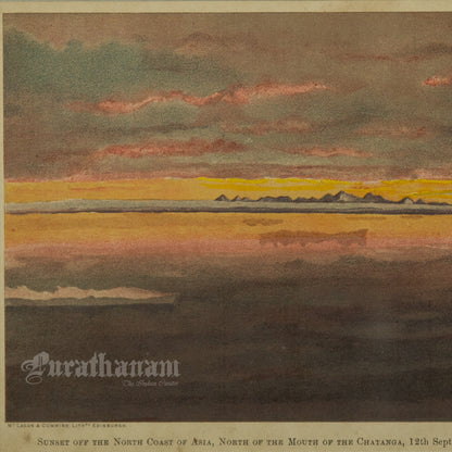 Sunset off the North Coast of Asia, North of the mouth of the Chatanga - Chromolithograph Print, Scotland
