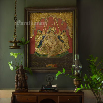 Krishna Gopikas - Tanjore Painting
