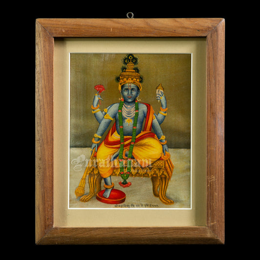 Sri Maha Vishnu - Chromolithograph Print