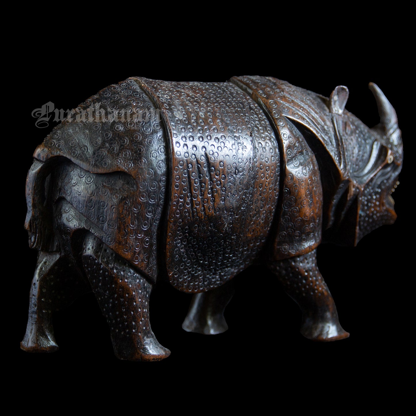 Rhinoceros   - Teak wood