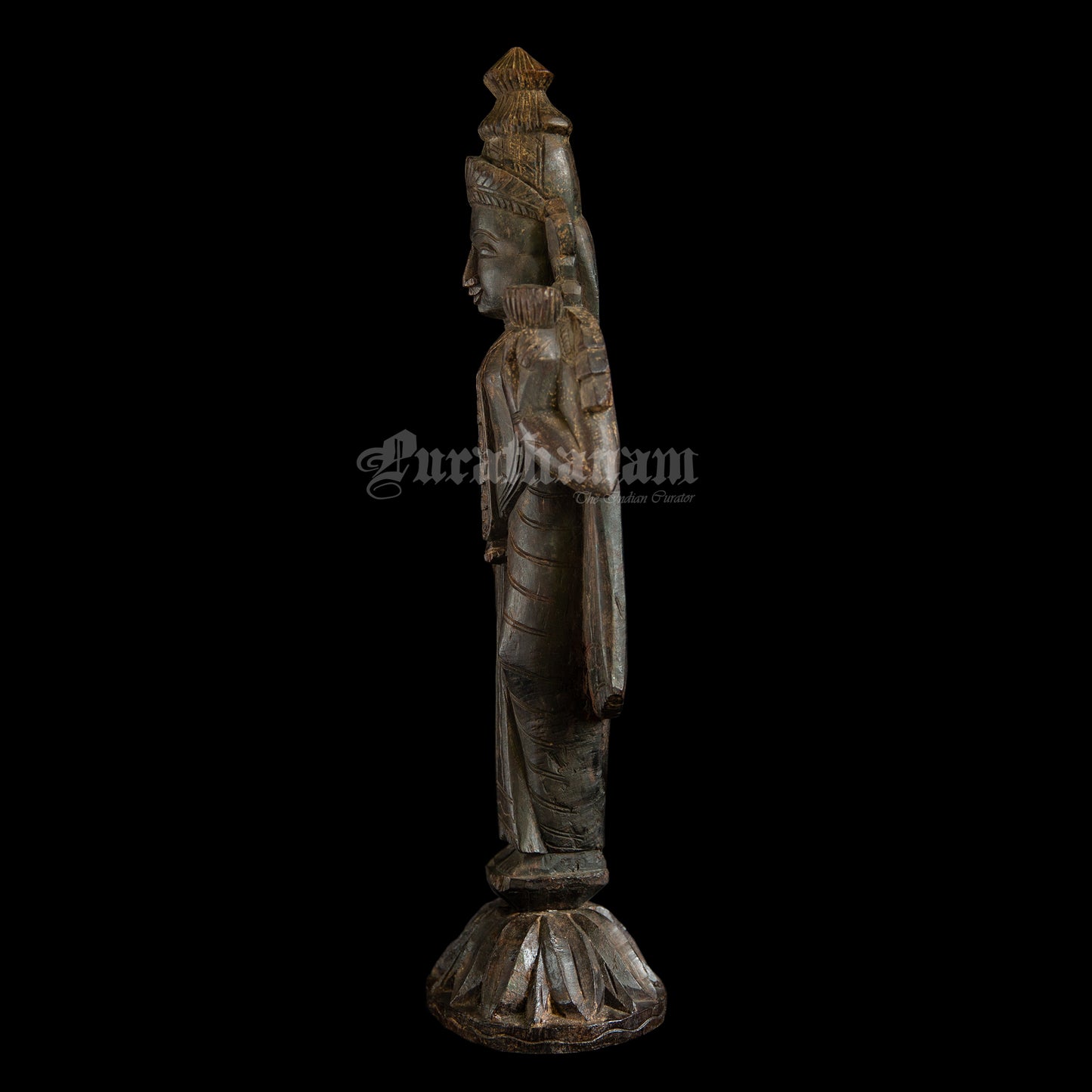 Vishnu Lakshmi Wooden Sculpture