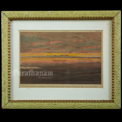 Sunset off the North Coast of Asia, North of the mouth of the Chatanga - Chromolithograph Print, Scotland