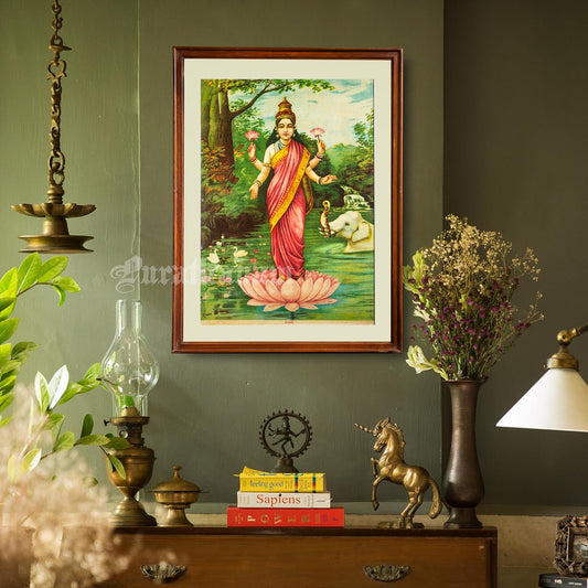 Lakshmi - Oleograph Print (Ravi Varma)