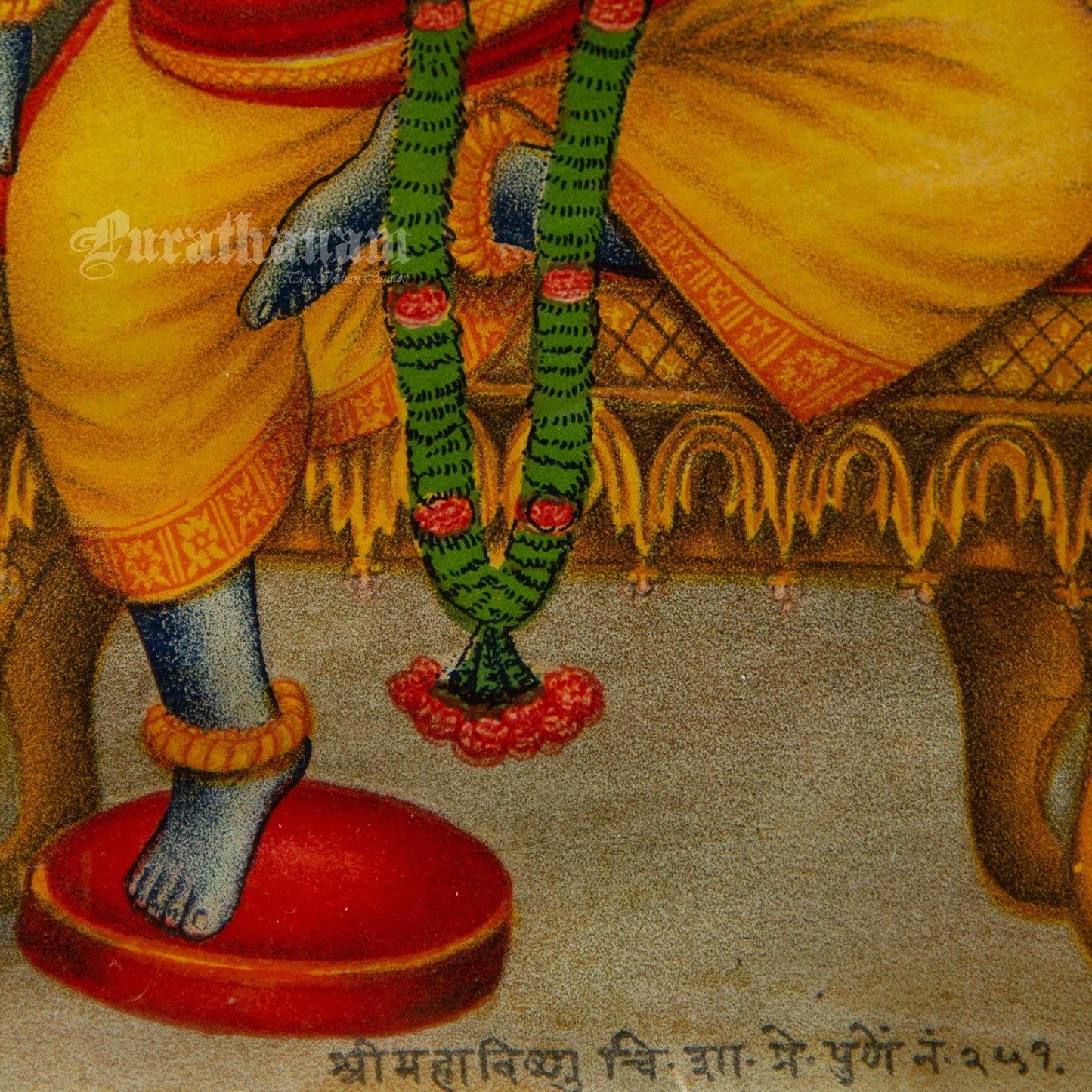 Sri Maha Vishnu - Chromolithograph Print