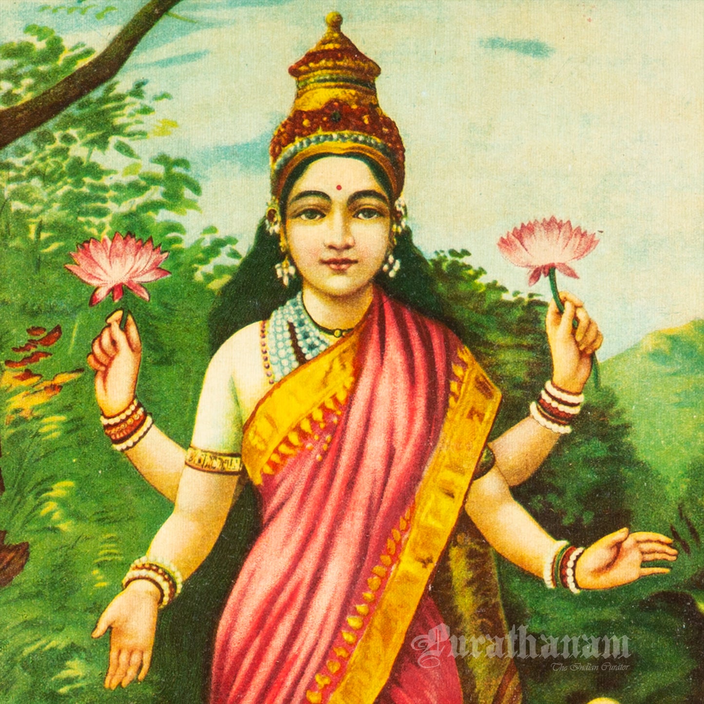 Lakshmi - Oleograph Print (Ravi Varma)