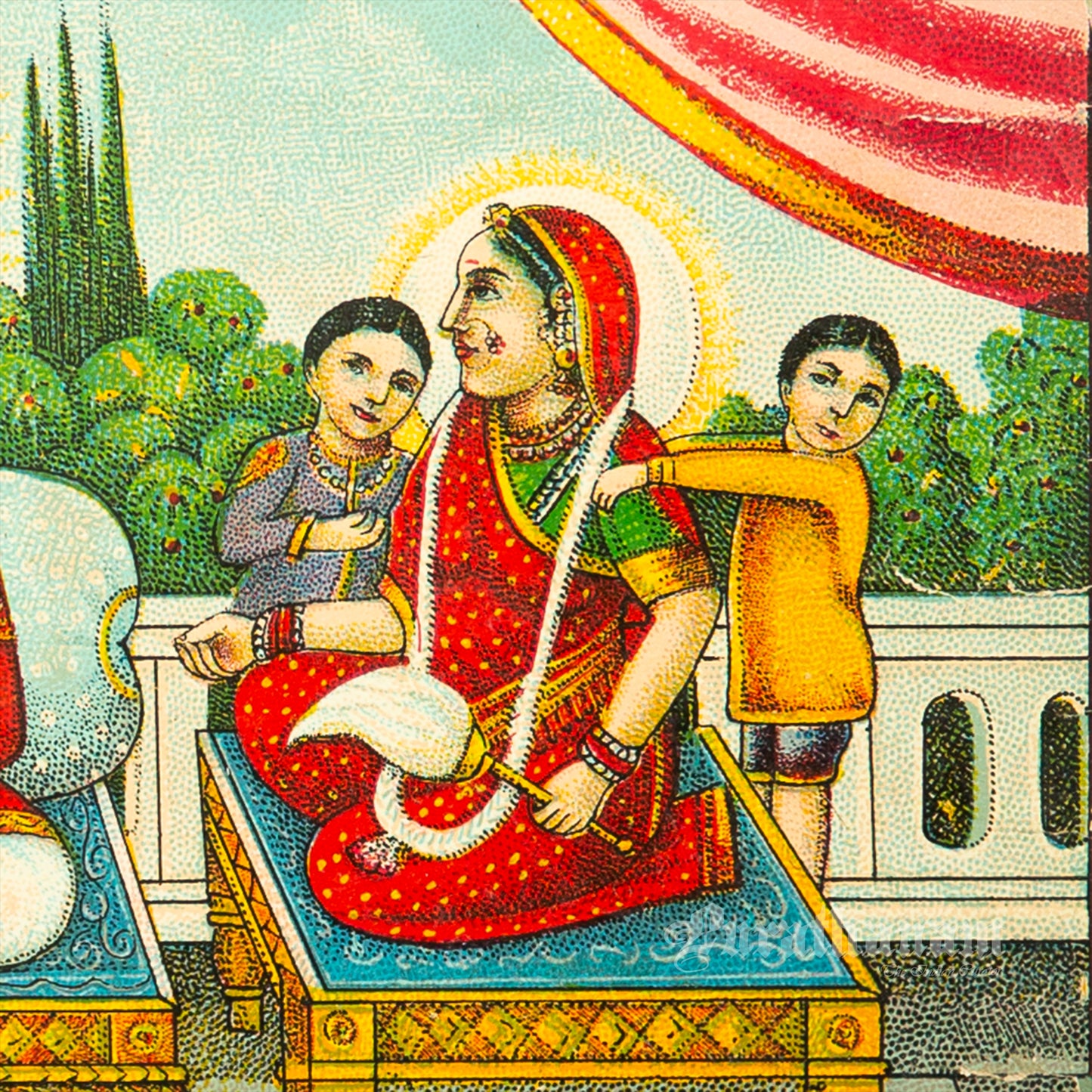 Chitra Gupta Sabha - Chromolithograph Print