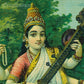Saraswati - Oleograph Print (Ravi Varma)