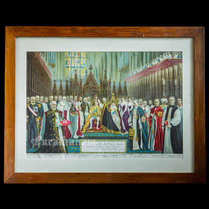 Coronation of King Edward VII and Queen Alexandra in 1902 - Chromolithograph Print, London
