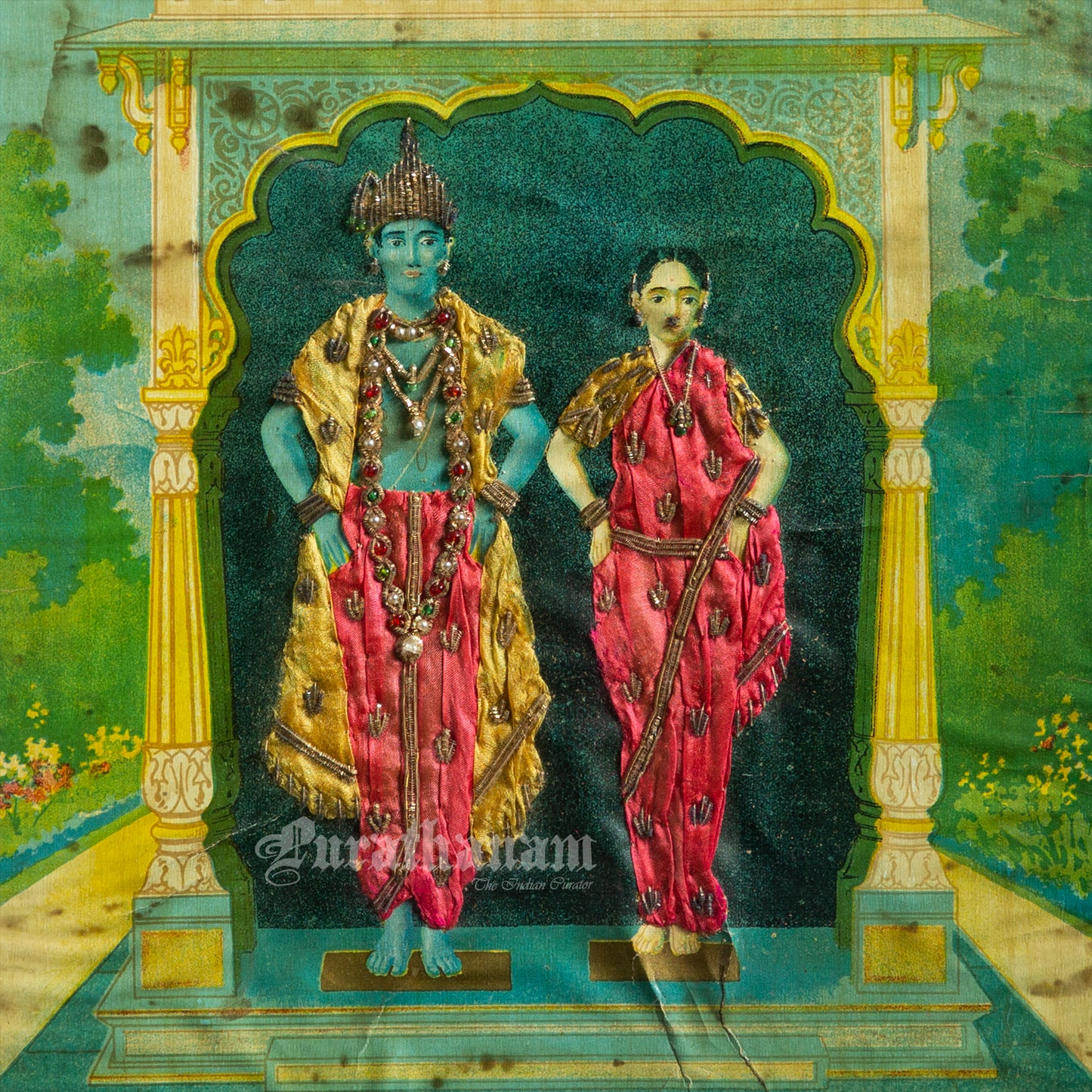 Vittal Rukhmini  by Ravi Varma   - Embellished Lithograph Print