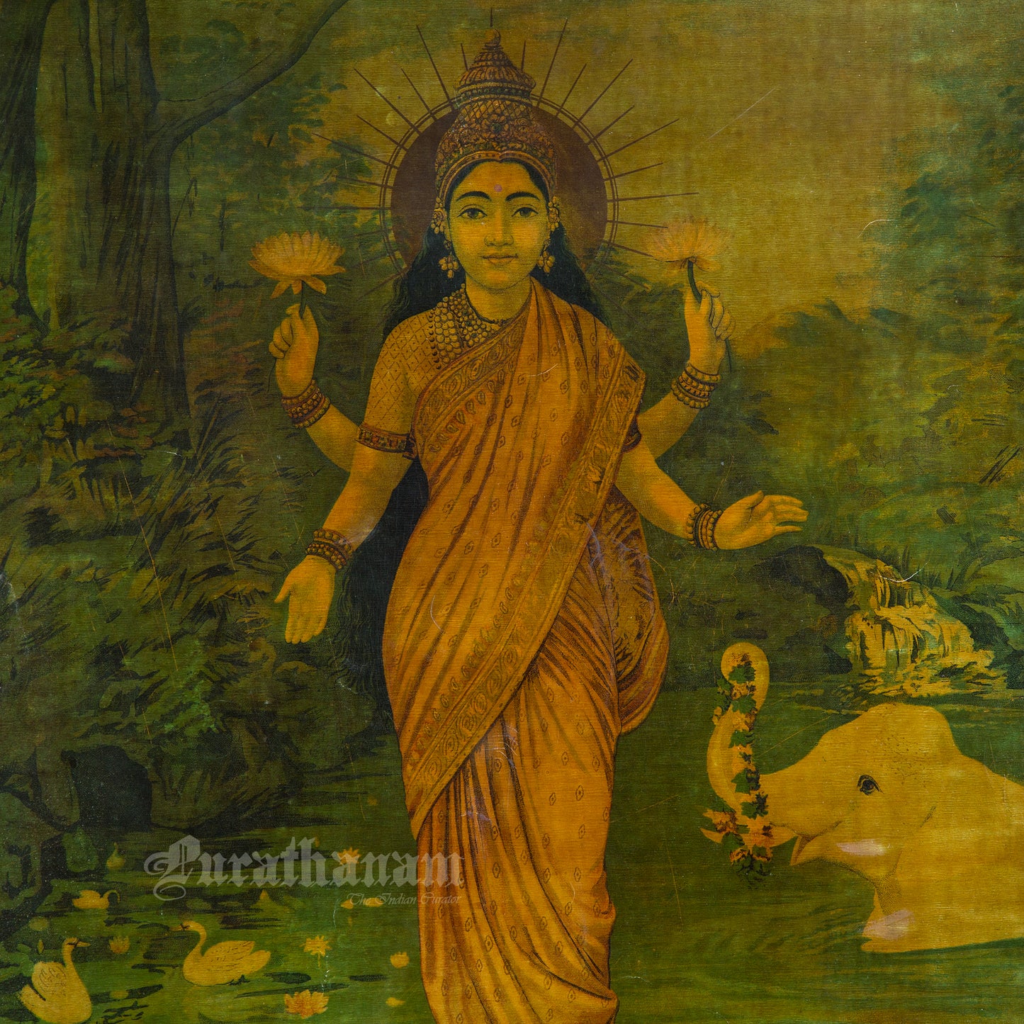 Lakshmi by Ravi Varma (lithograph Prints)